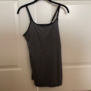 Black and Gray Stripped Nursing Tank